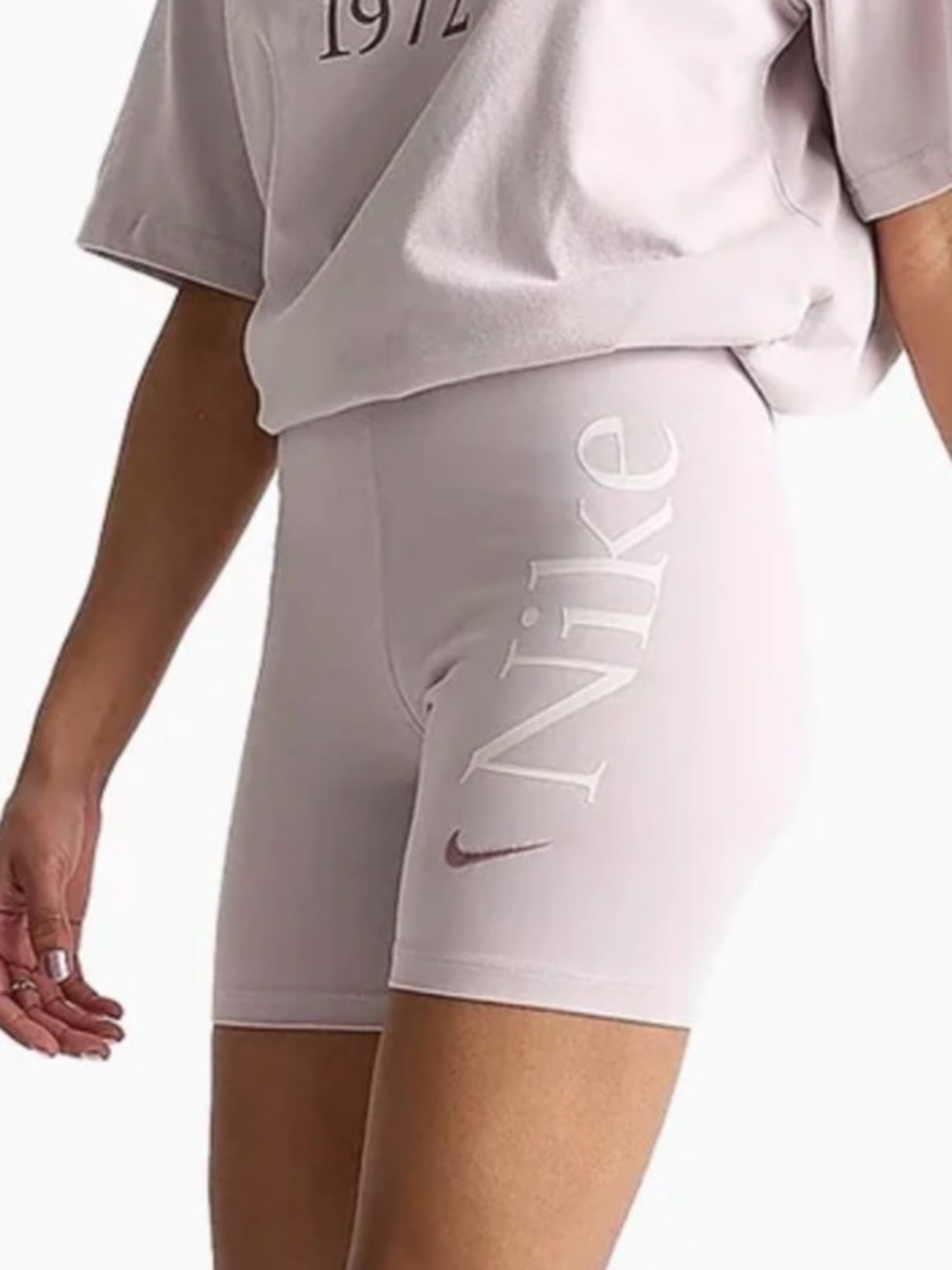 Nike Women's Pale Pink Logo Bike Shorts